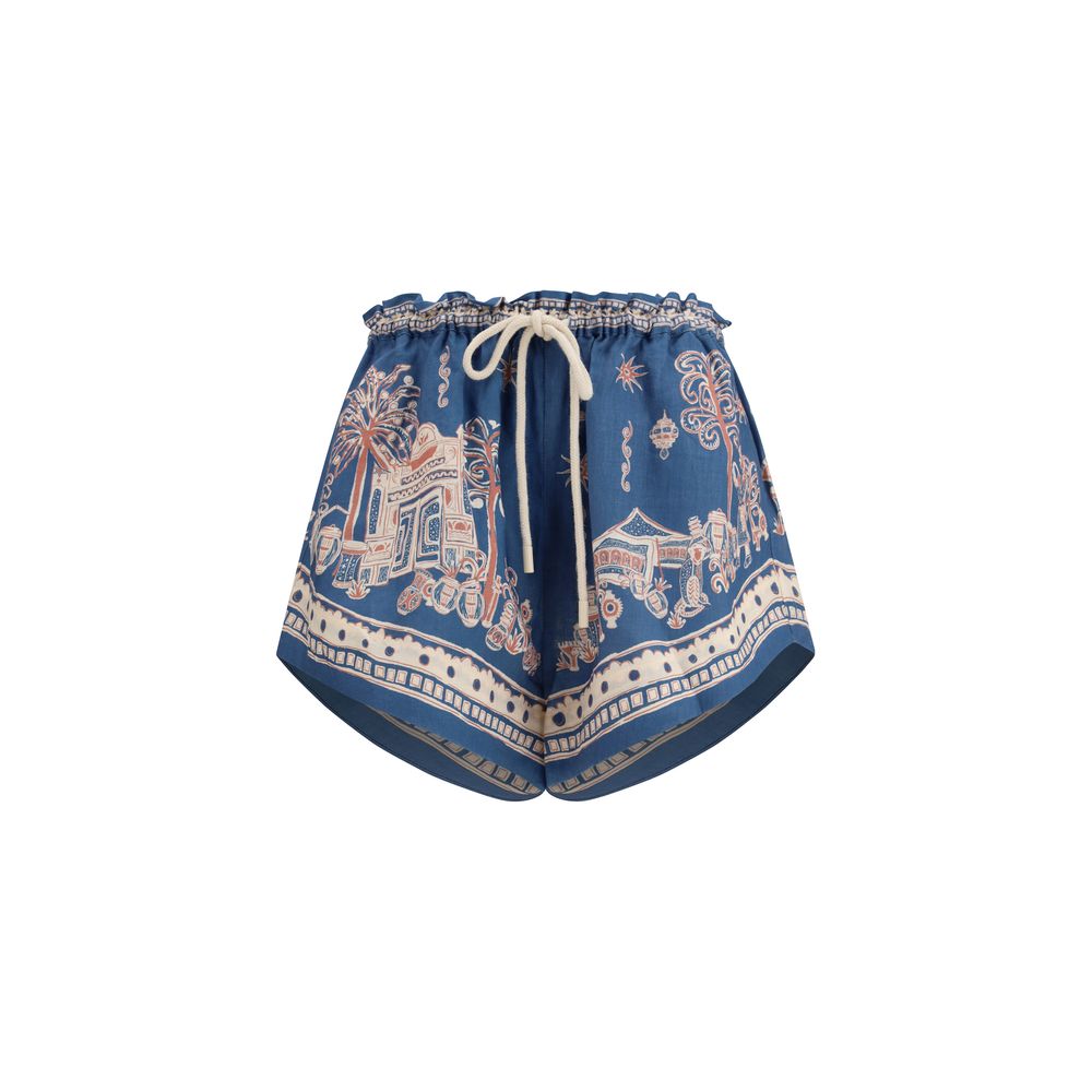 Alemais Blue Linen Bermuda Shorts | Regal Royce
