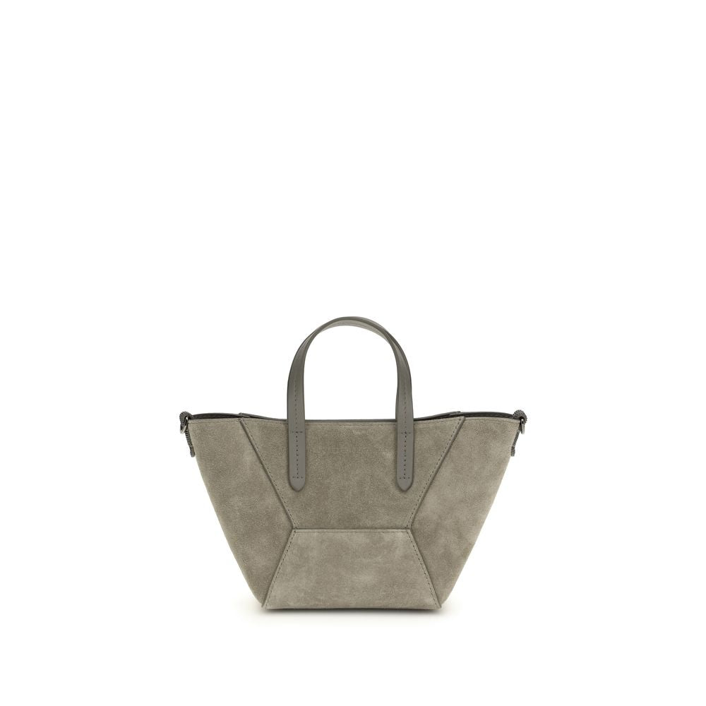 Brunello Cucinelli Brown Calf Leather Bos Taurus Shoulder Bag | Regal Royce