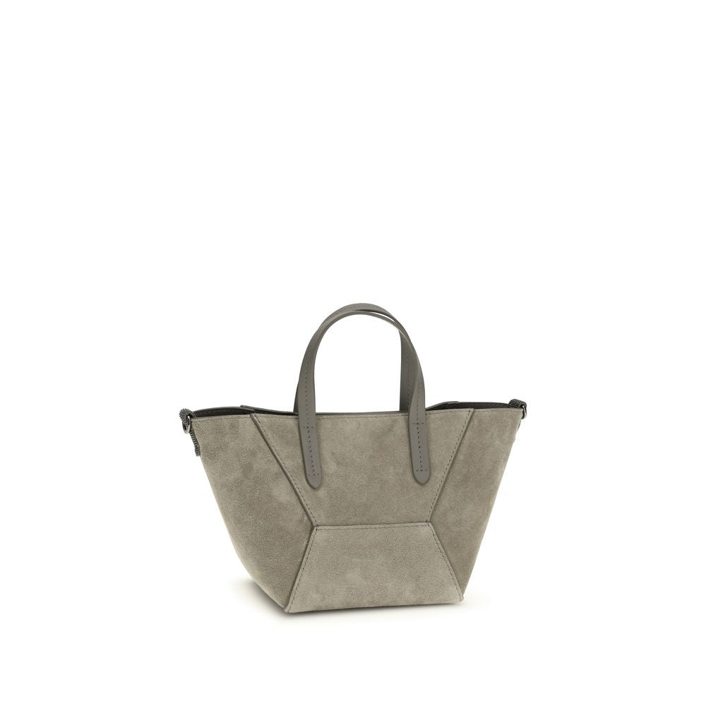 Brunello Cucinelli Brown Calf Leather Bos Taurus Shoulder Bag | Regal Royce