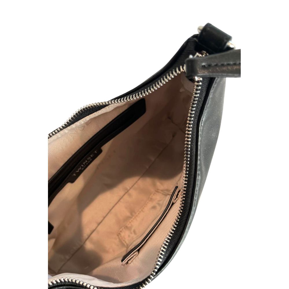 Twinset Black Polyurethane Women Shoulder Bag | Regal Royce