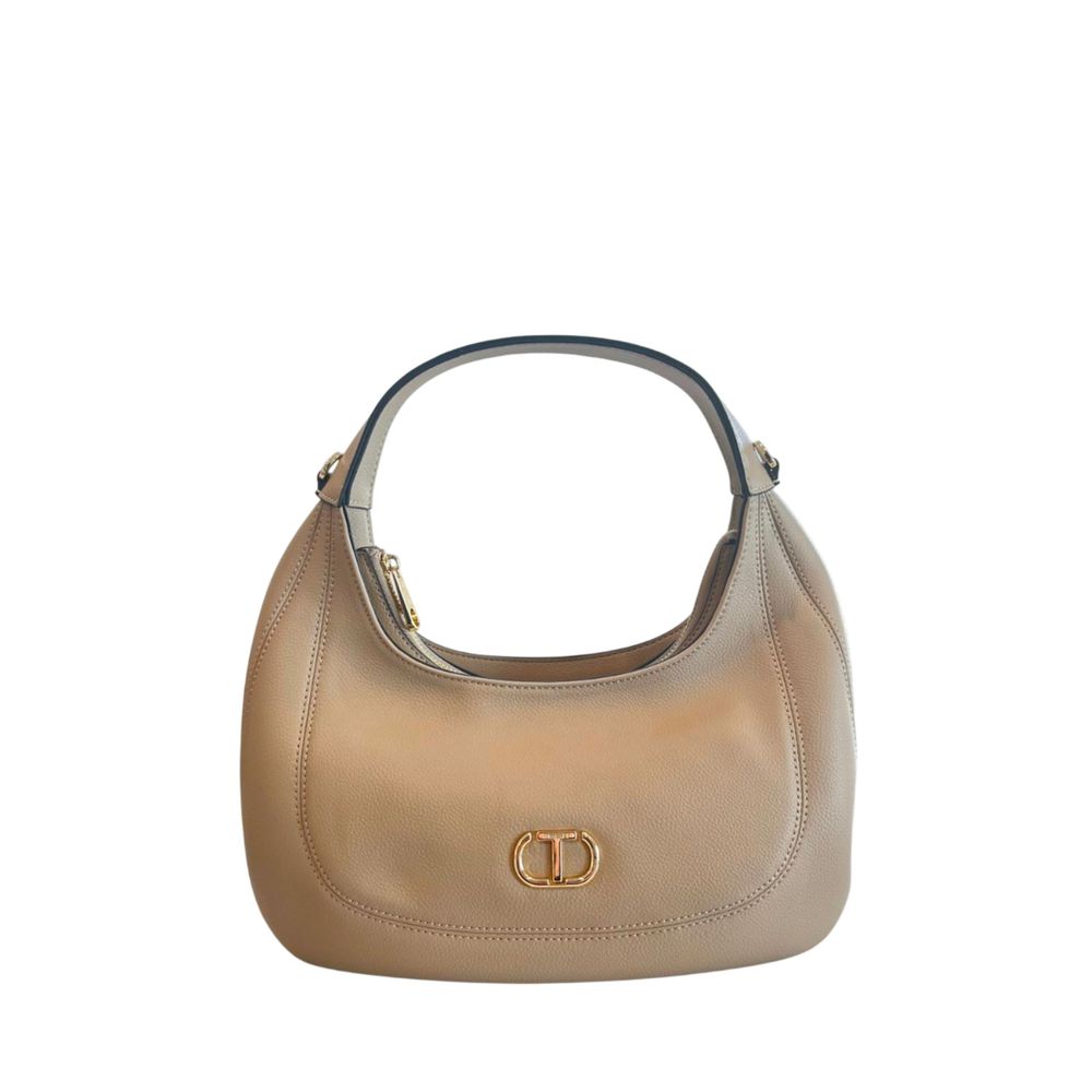 Twinset Beige PU Women Shoulder Bag | Regal Royce