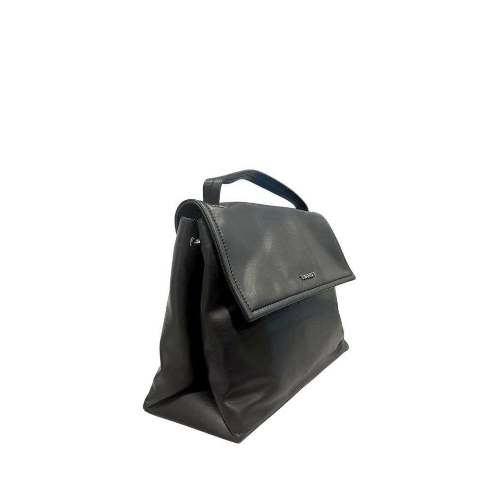 Twinset Black PU Women Handbag | Regal Royce