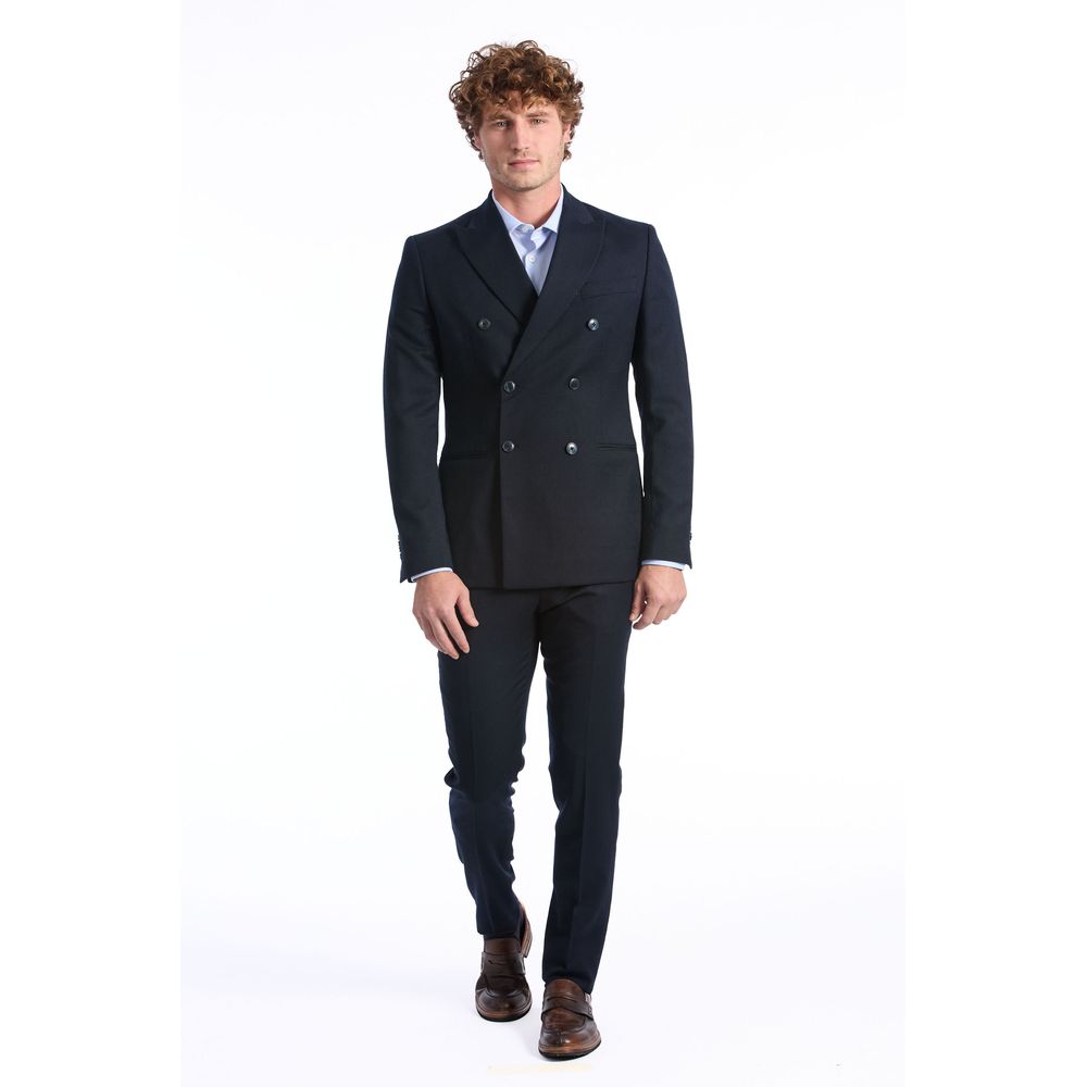 Baldinini Trend Blue Wool Two-Piece Suit | Regal Royce