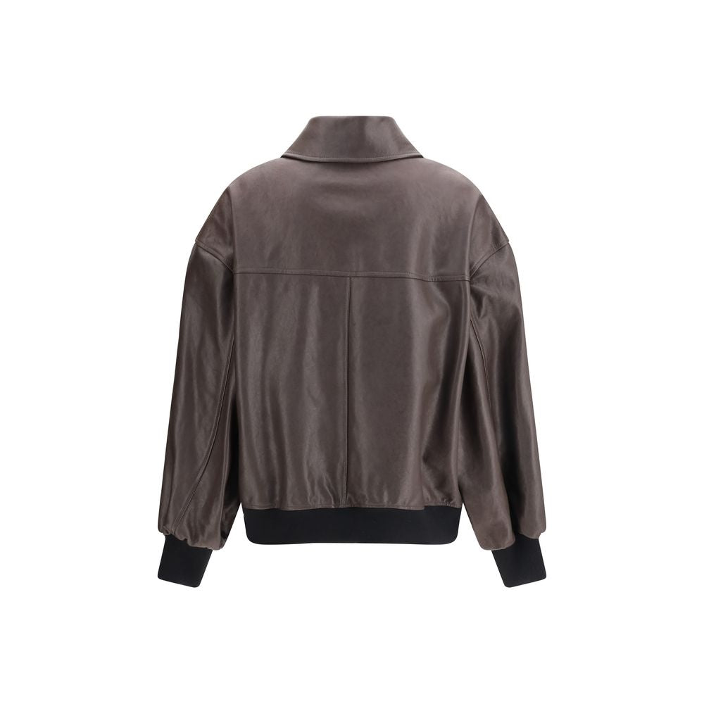 Khaite Brown Leather Jacket | Regal Royce