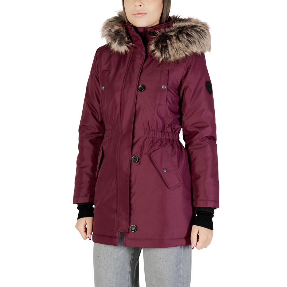 Only Bordeaux Polyester Parka | Regal Royce