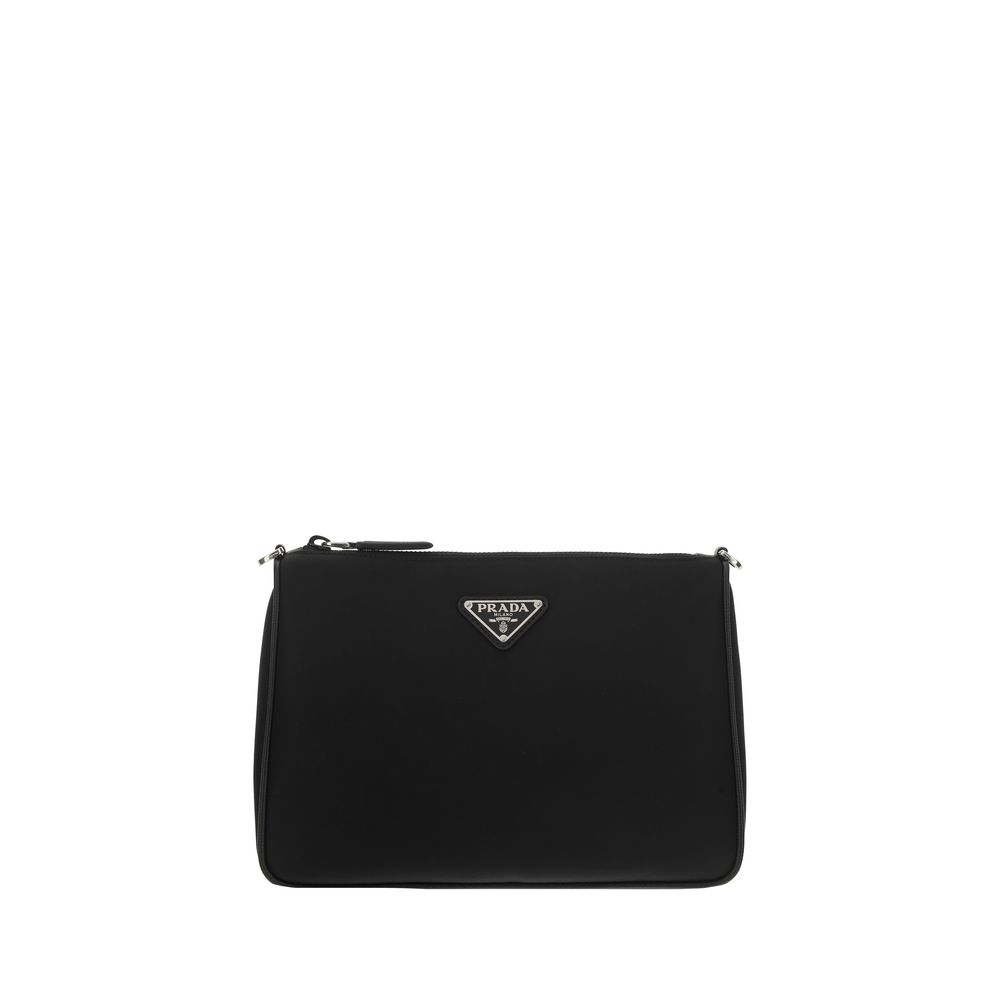 Prada Black Calf Leather Bos Taurus Shoulder Bag | Regal Royce