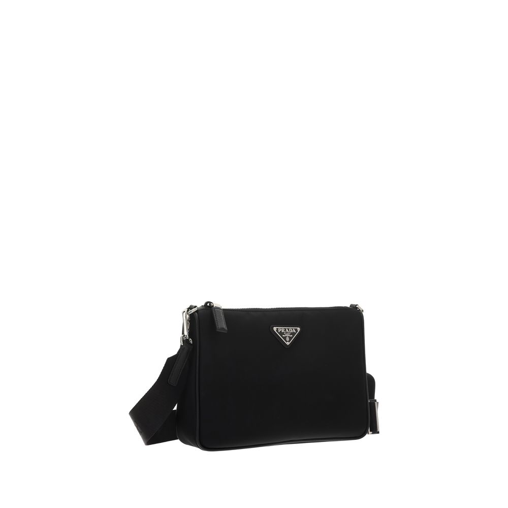 Prada Black Calf Leather Bos Taurus Shoulder Bag | Regal Royce