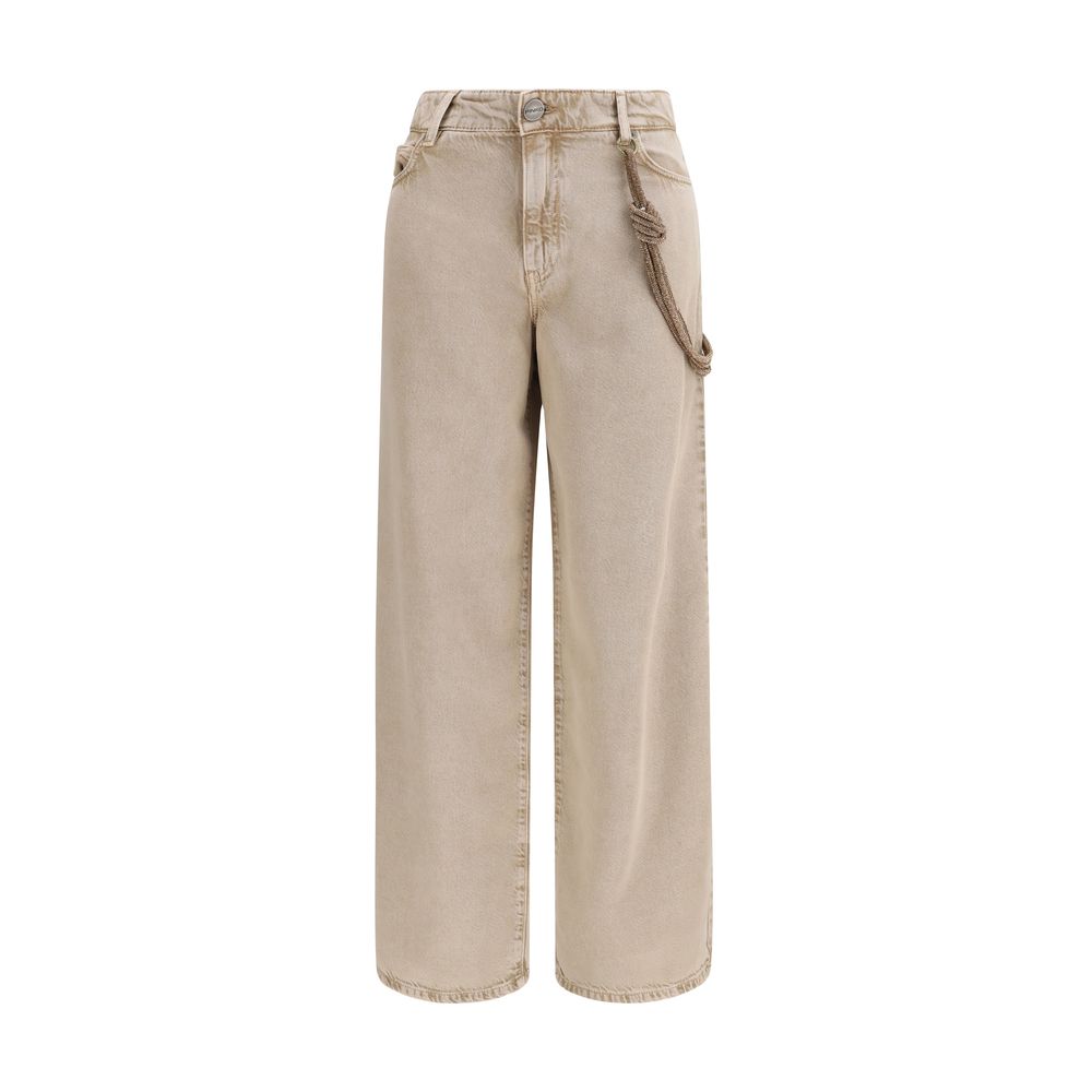 PINKO Beige Cotton Relaxed Fit Jeans | Regal Royce