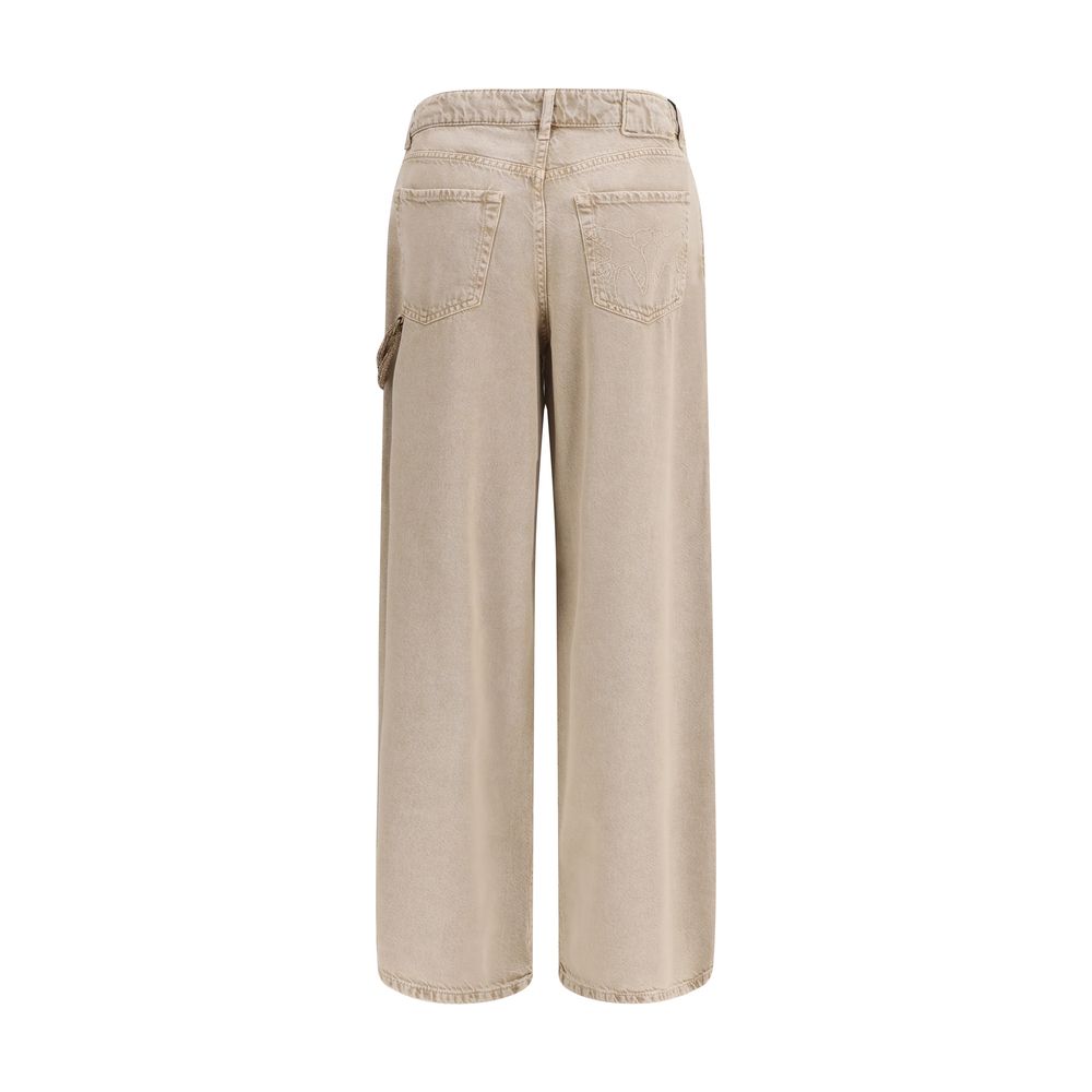 PINKO Beige Cotton Relaxed Fit Jeans | Regal Royce