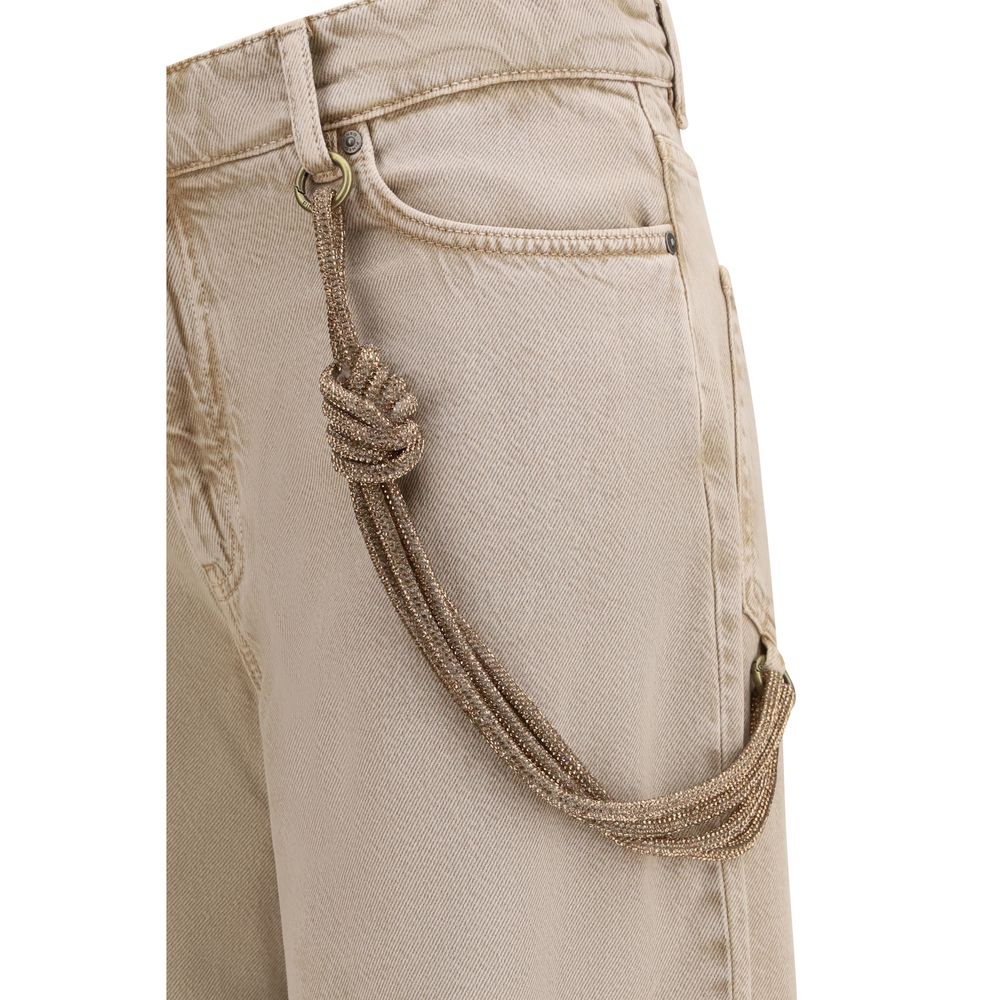 PINKO Beige Cotton Relaxed Fit Jeans | Regal Royce
