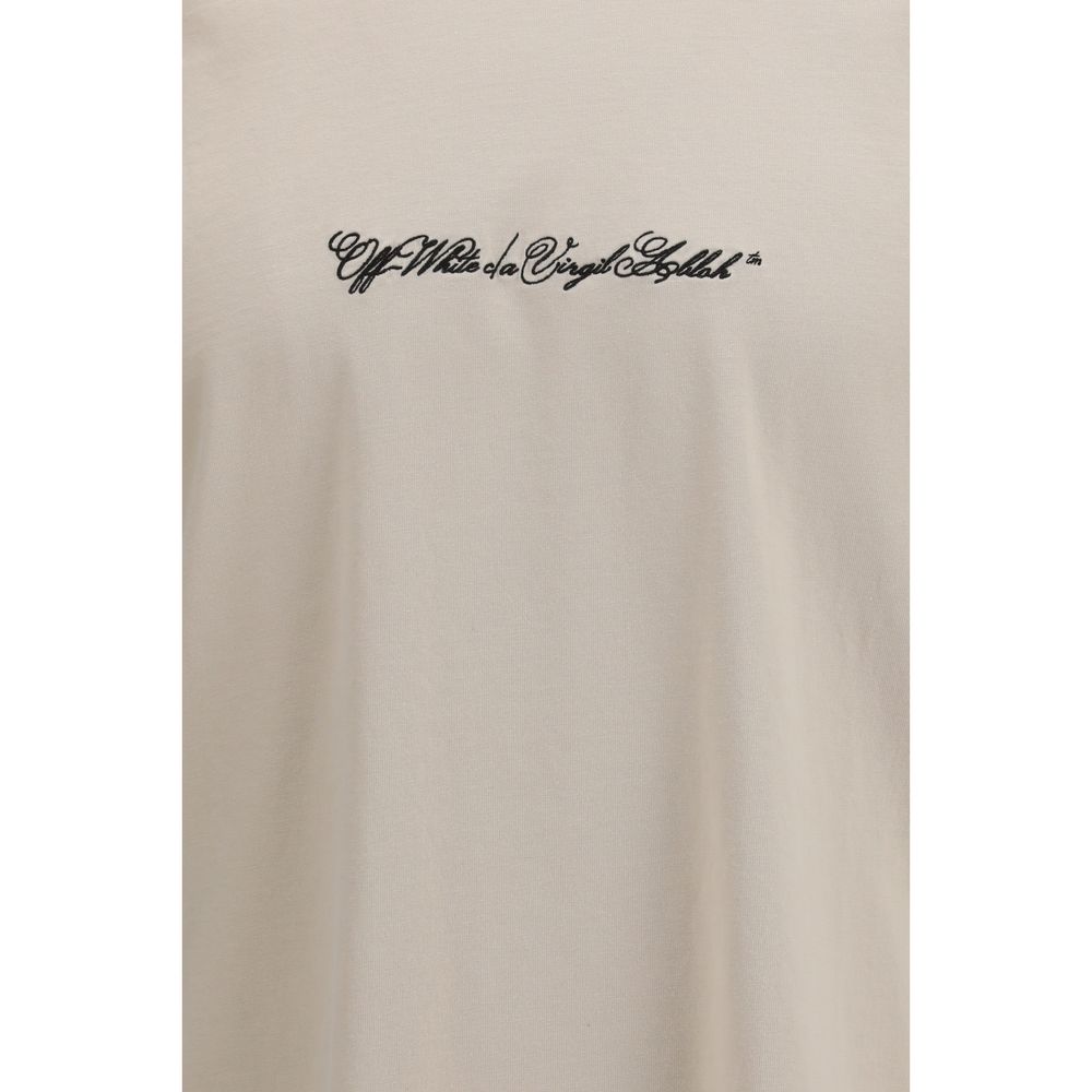 Off-White Beige Cotton T-Shirt | Regal Royce