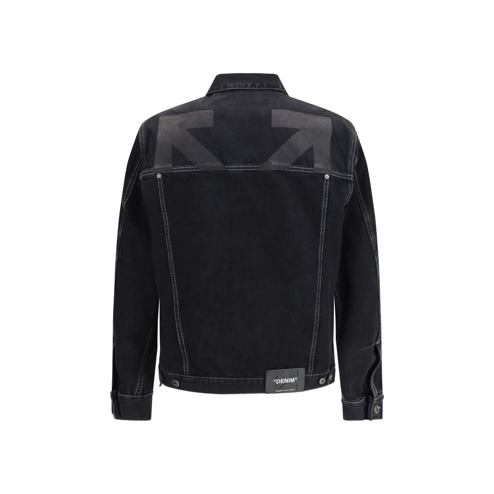 Off-White Black Cotton Denim Jacket | Regal Royce