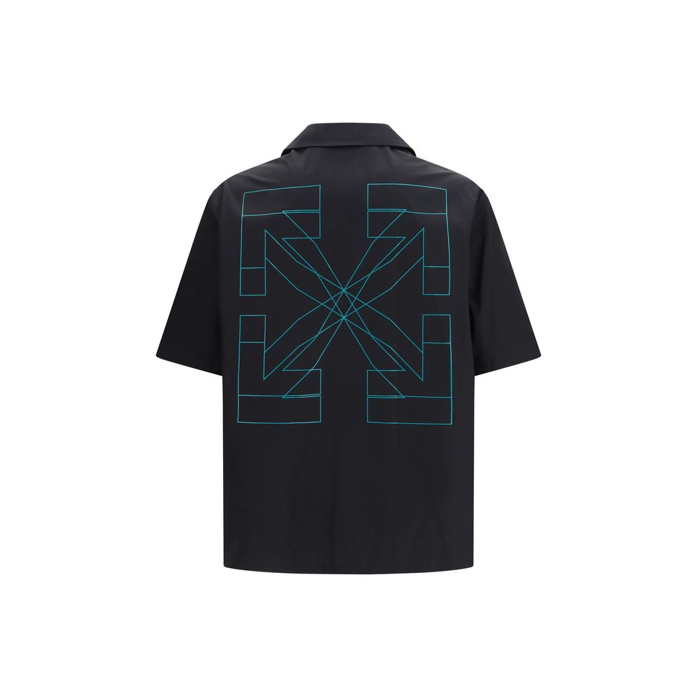 Off-White Black Cotton Shortsleeve Shirt | Regal Royce