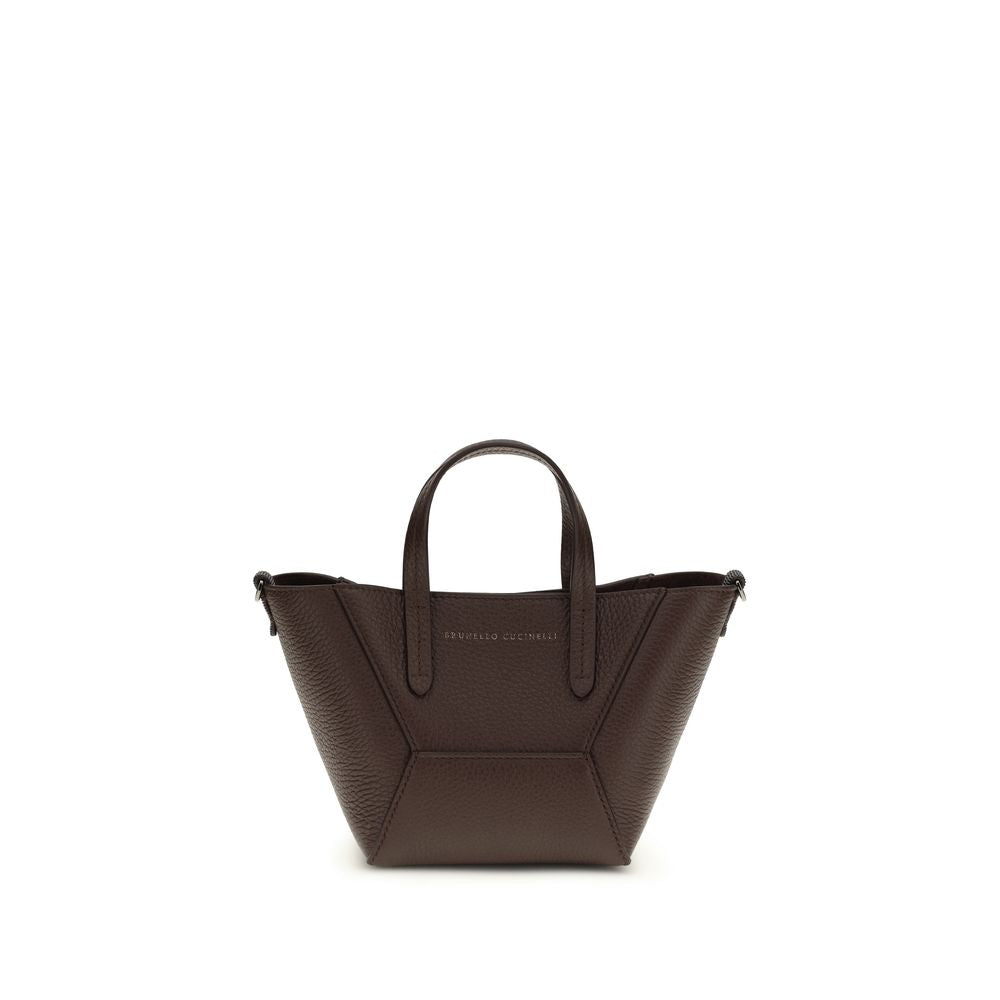 Brunello Cucinelli Bordeaux Calf Leather Bos Taurus Shoulder Bag | Regal Royce