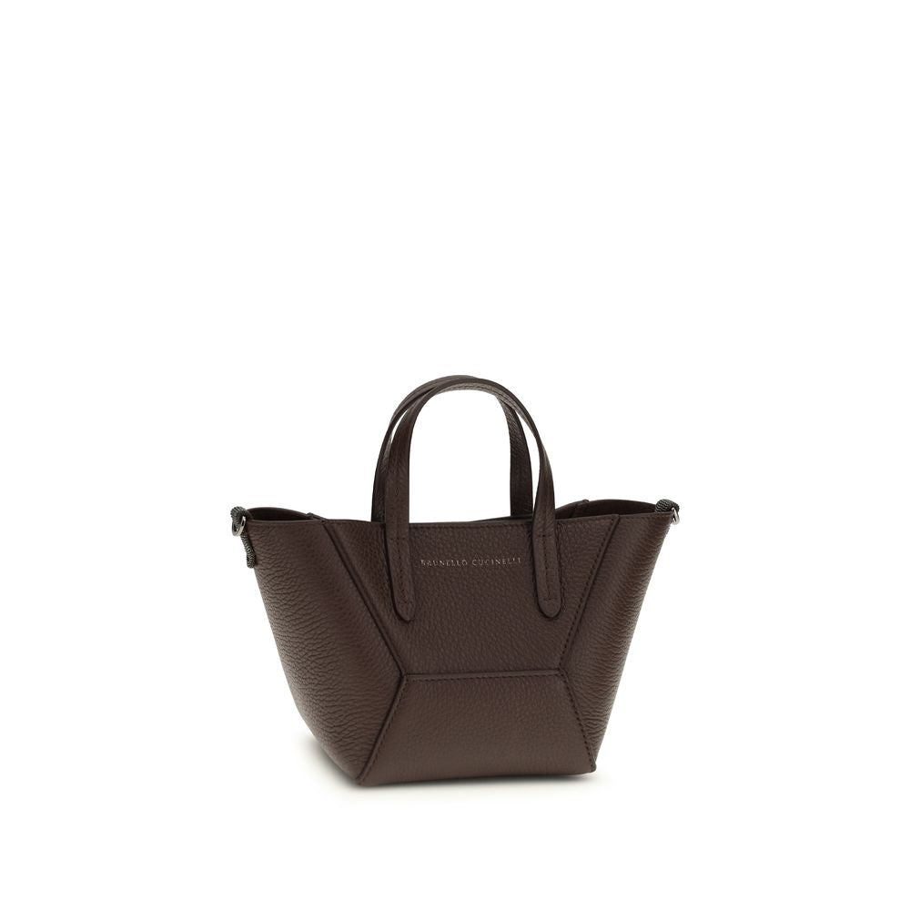 Brunello Cucinelli Bordeaux Calf Leather Bos Taurus Shoulder Bag | Regal Royce