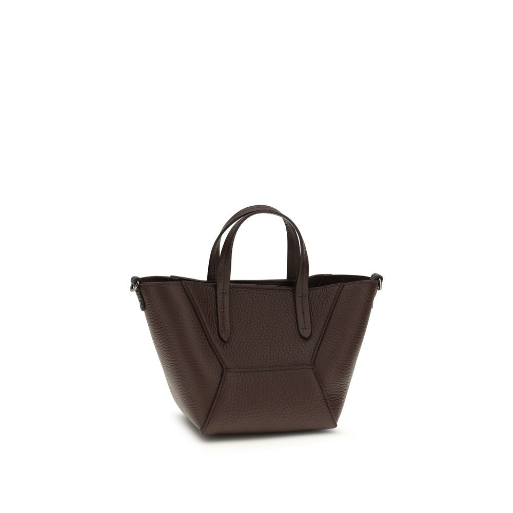 Brunello Cucinelli Bordeaux Calf Leather Bos Taurus Shoulder Bag | Regal Royce