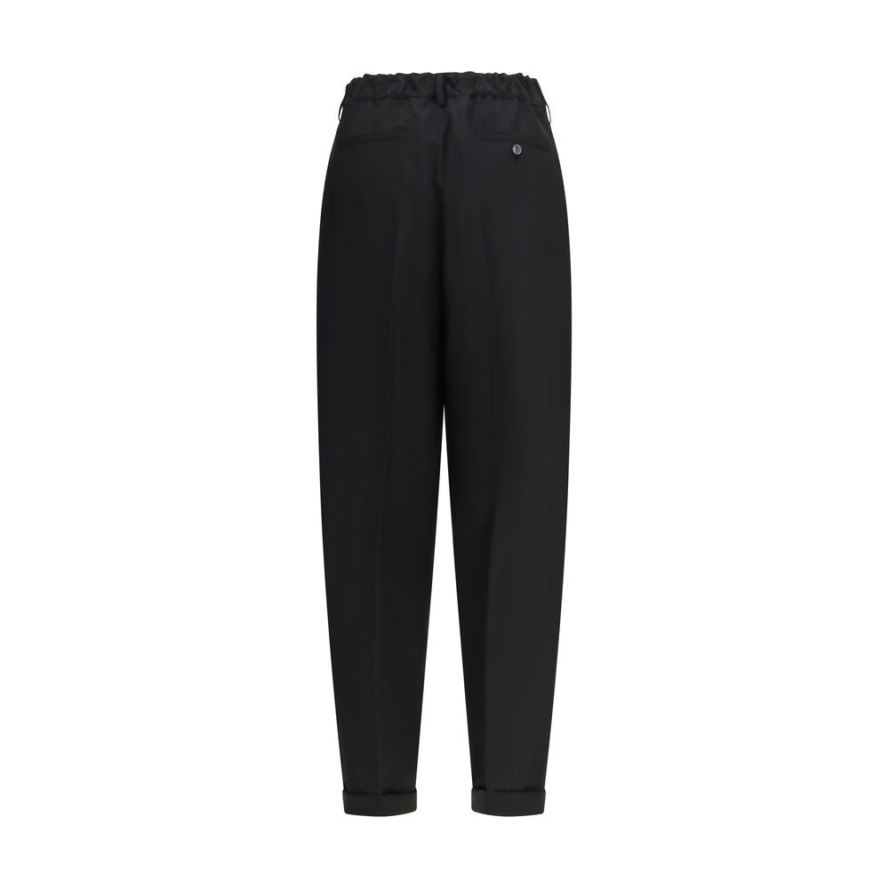 Marni Black Fleece Wool Casual Pants | Regal Royce