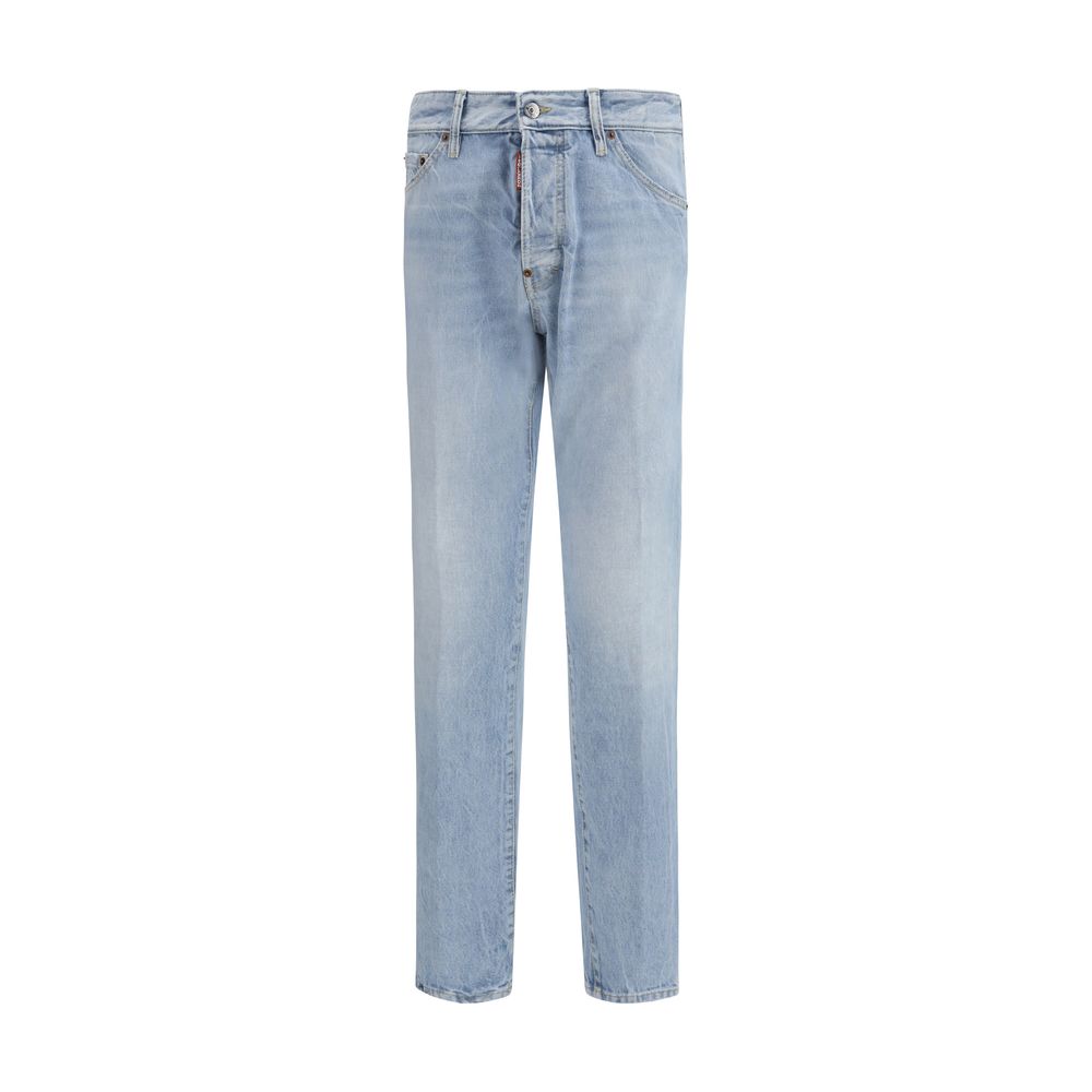 Dsquared² Blue Cotton Straight-Leg Jeans | Regal Royce