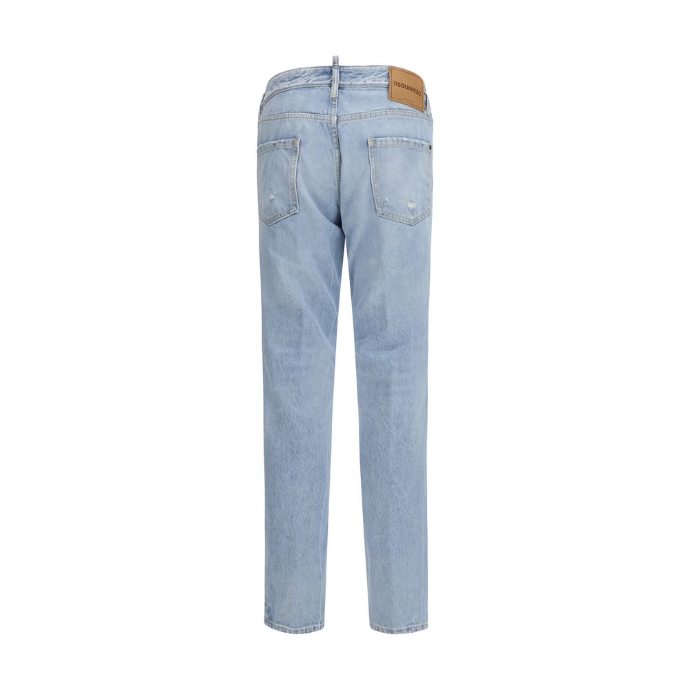 Dsquared² Blue Cotton Straight-Leg Jeans | Regal Royce