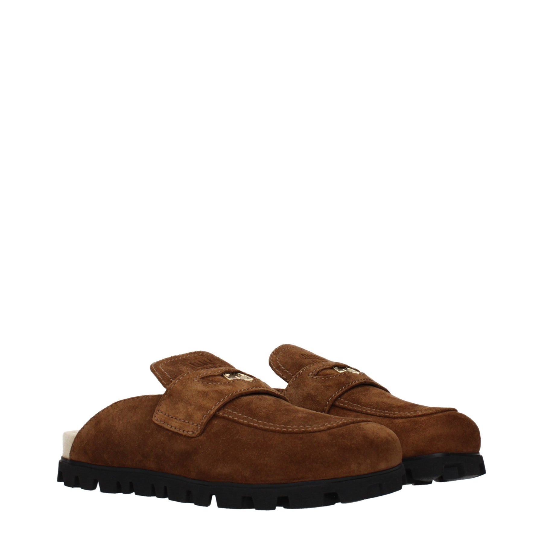Miu Miu Brown Leather Slippers | Regal Royce