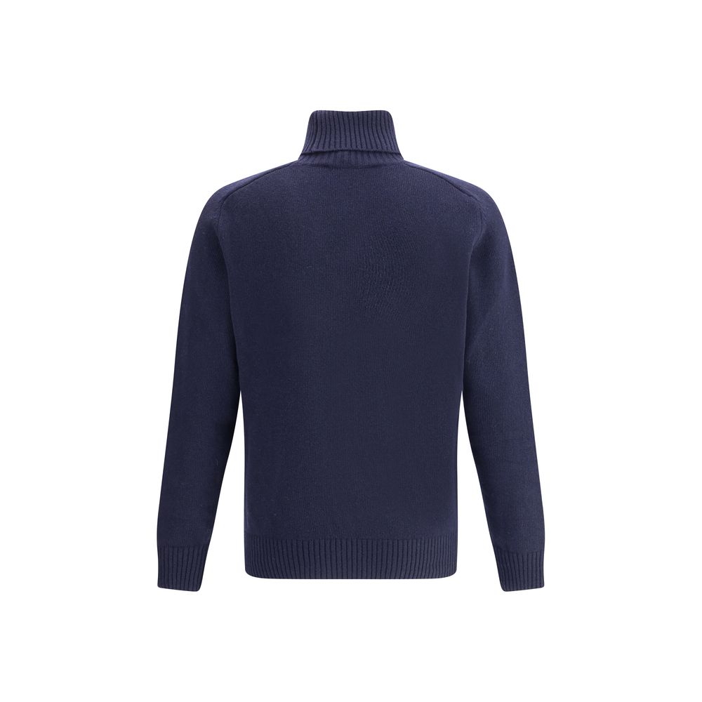 Brooksfield Blue Fleece Wool Turtleneck | Regal Royce