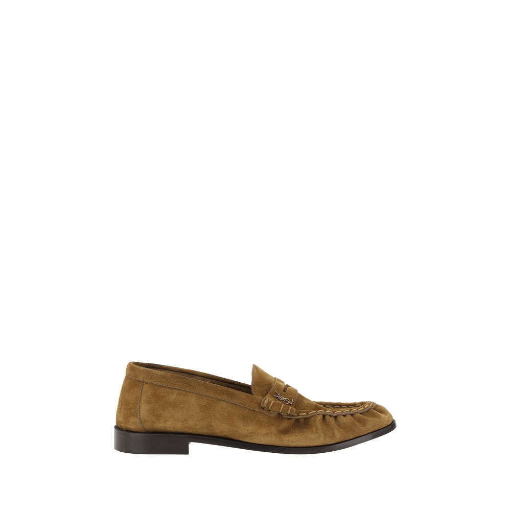 Saint Laurent Brown Calf Leather Bos Taurus Slip-On Loafers | Regal Royce