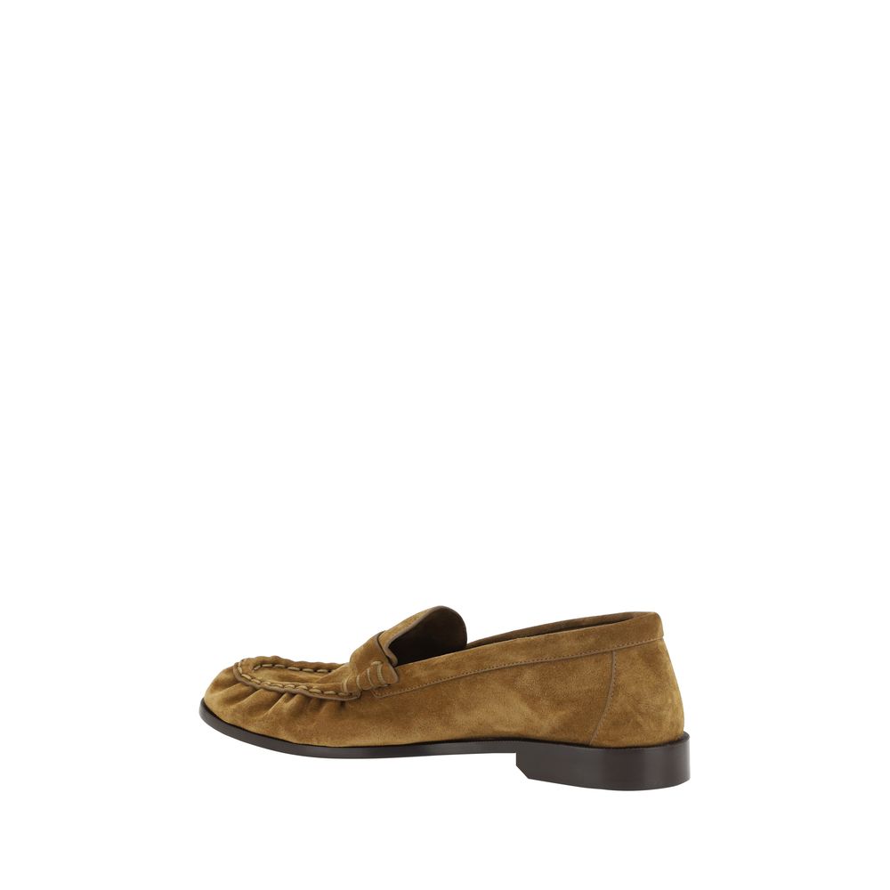Saint Laurent Brown Calf Leather Bos Taurus Slip-On Loafers | Regal Royce