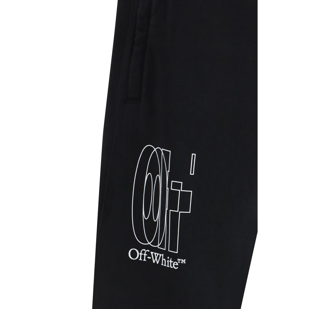 Off-White Black Cotton Joggers (Workout Pants) | Regal Royce