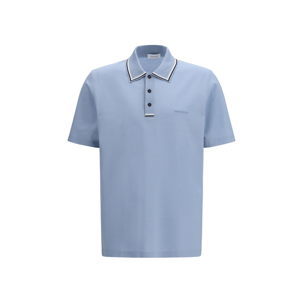 Ferragamo Blue Cotton Polo Shirt | Regal Royce