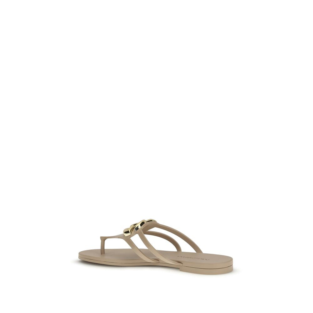 Dolce & Gabbana Gold Rubber Strap-On Sandals | Regal Royce