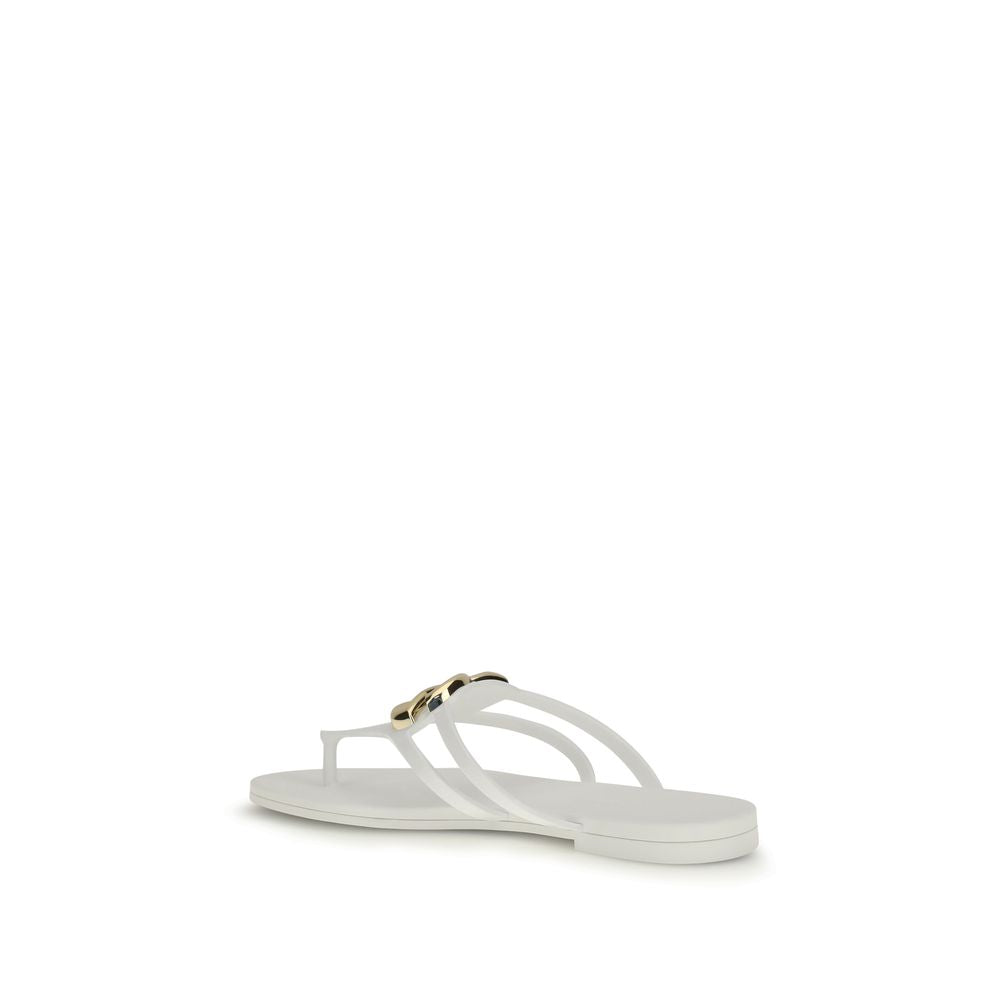 Dolce & Gabbana White Rubber Flip-Flop Sandals | Regal Royce
