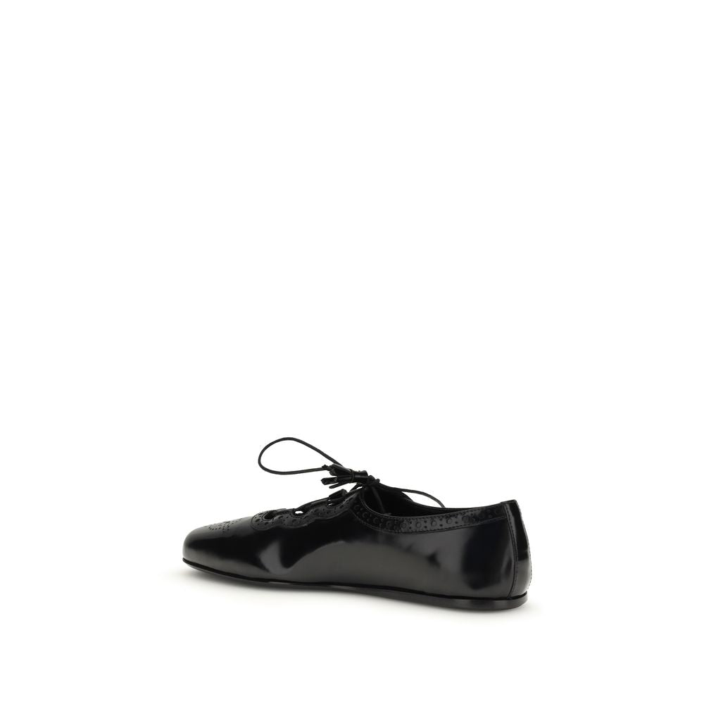Church's Black Calf Leather Bos Taurus Ballet Flats | Regal Royce