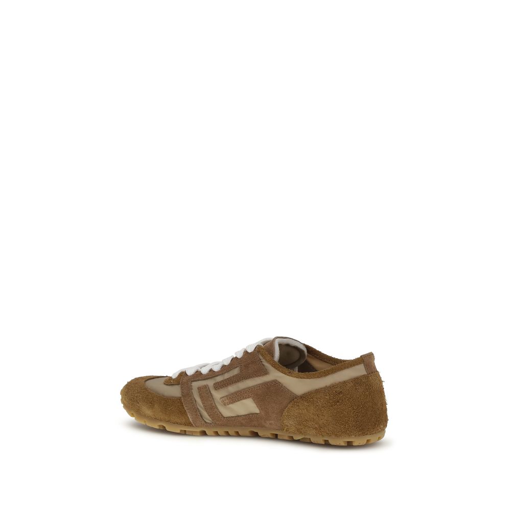Balmain Beige Calf Leather Bos Taurus Athletic Sneakers | Regal Royce