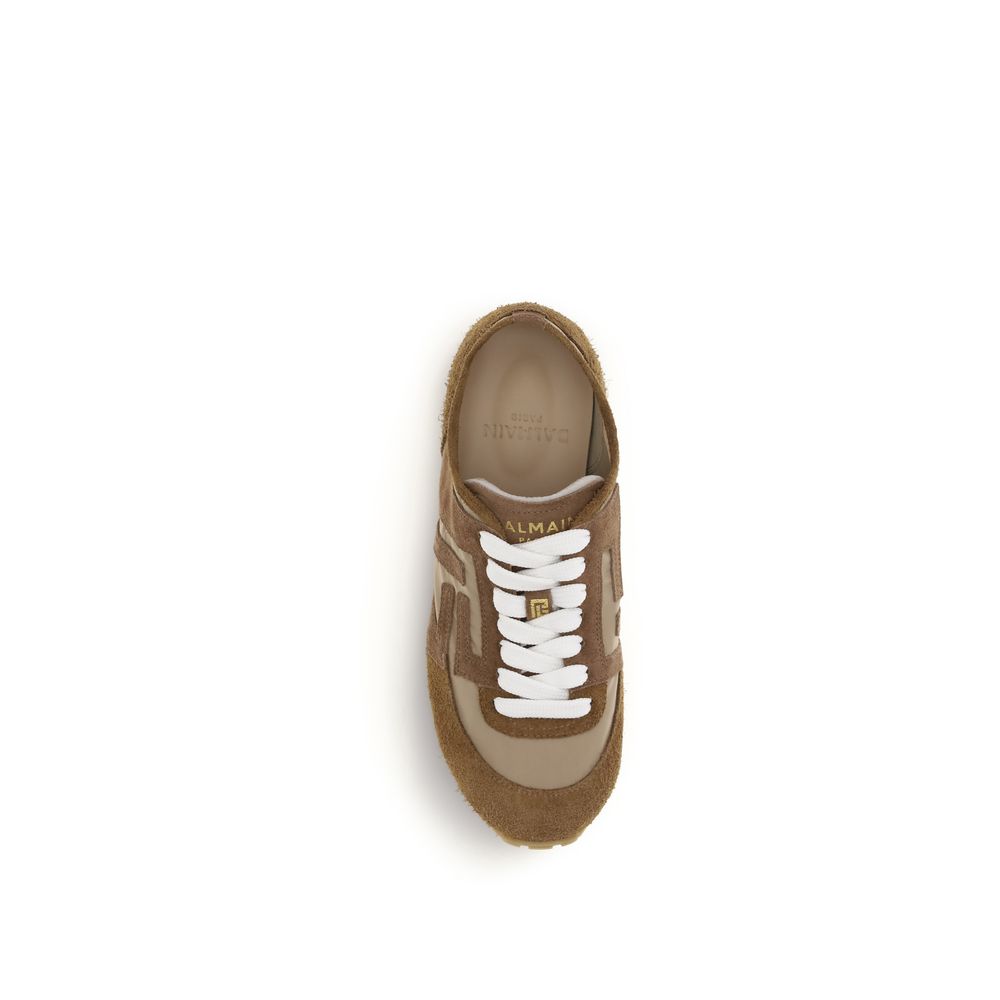 Balmain Beige Calf Leather Bos Taurus Athletic Sneakers | Regal Royce