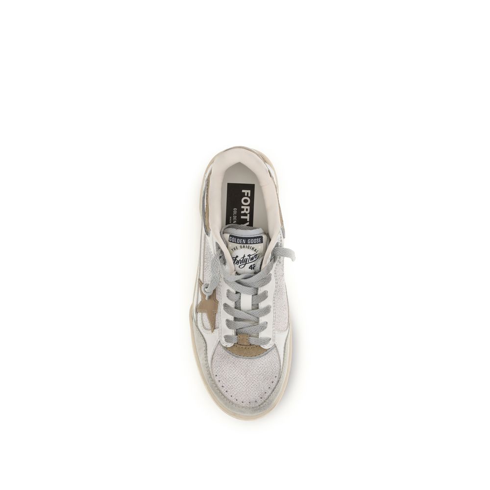 Golden Goose White Calf Leather Bos Taurus Chunky Sneakers | Regal Royce