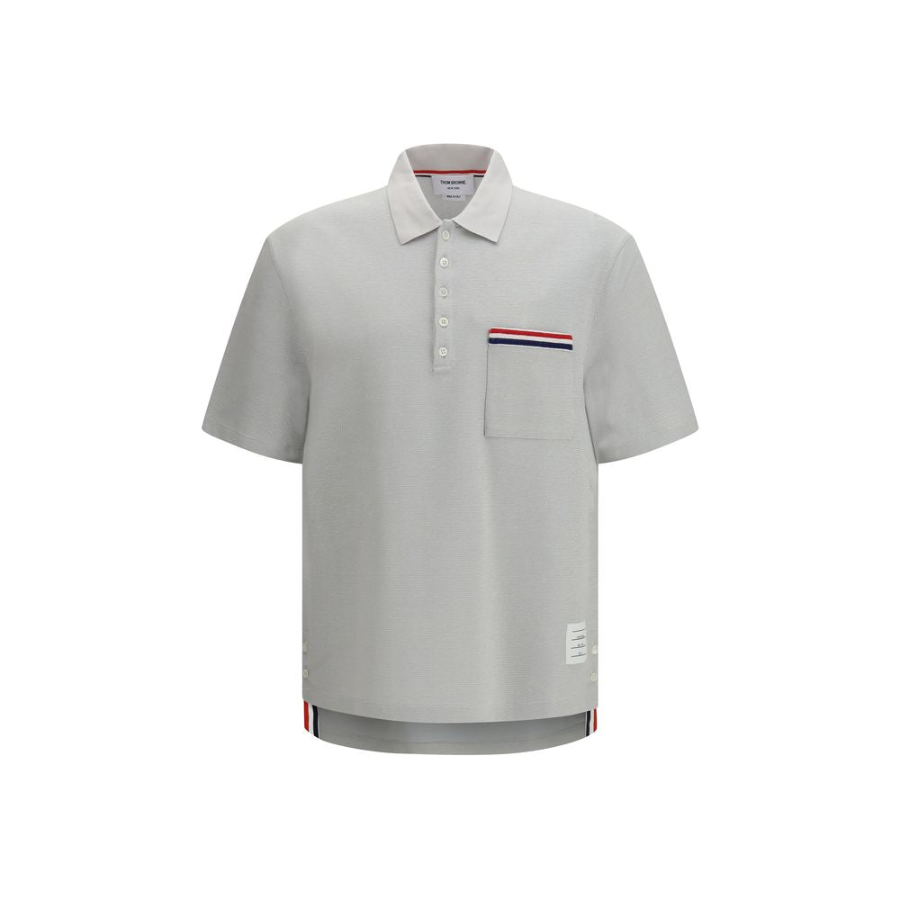 Thom Browne Gray Cotton Polo Shirt | Regal Royce