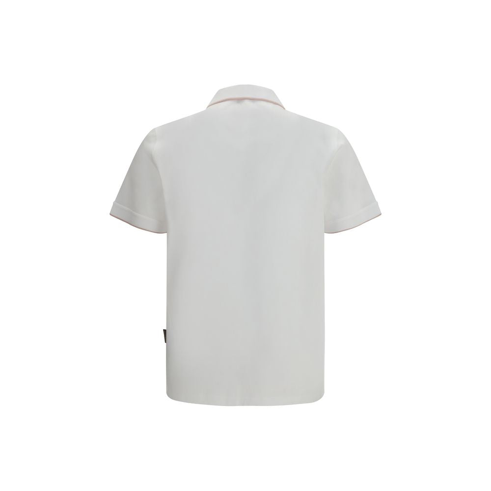 MooRER White Cotton Polo Shirt | Regal Royce