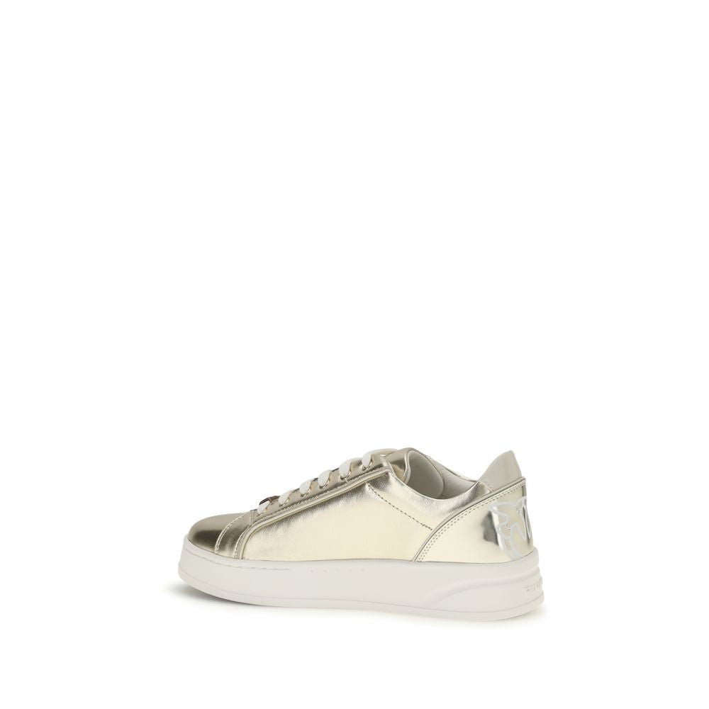 PINKO Gold Calf Leather Bos Taurus Platform Sneakers | Regal Royce