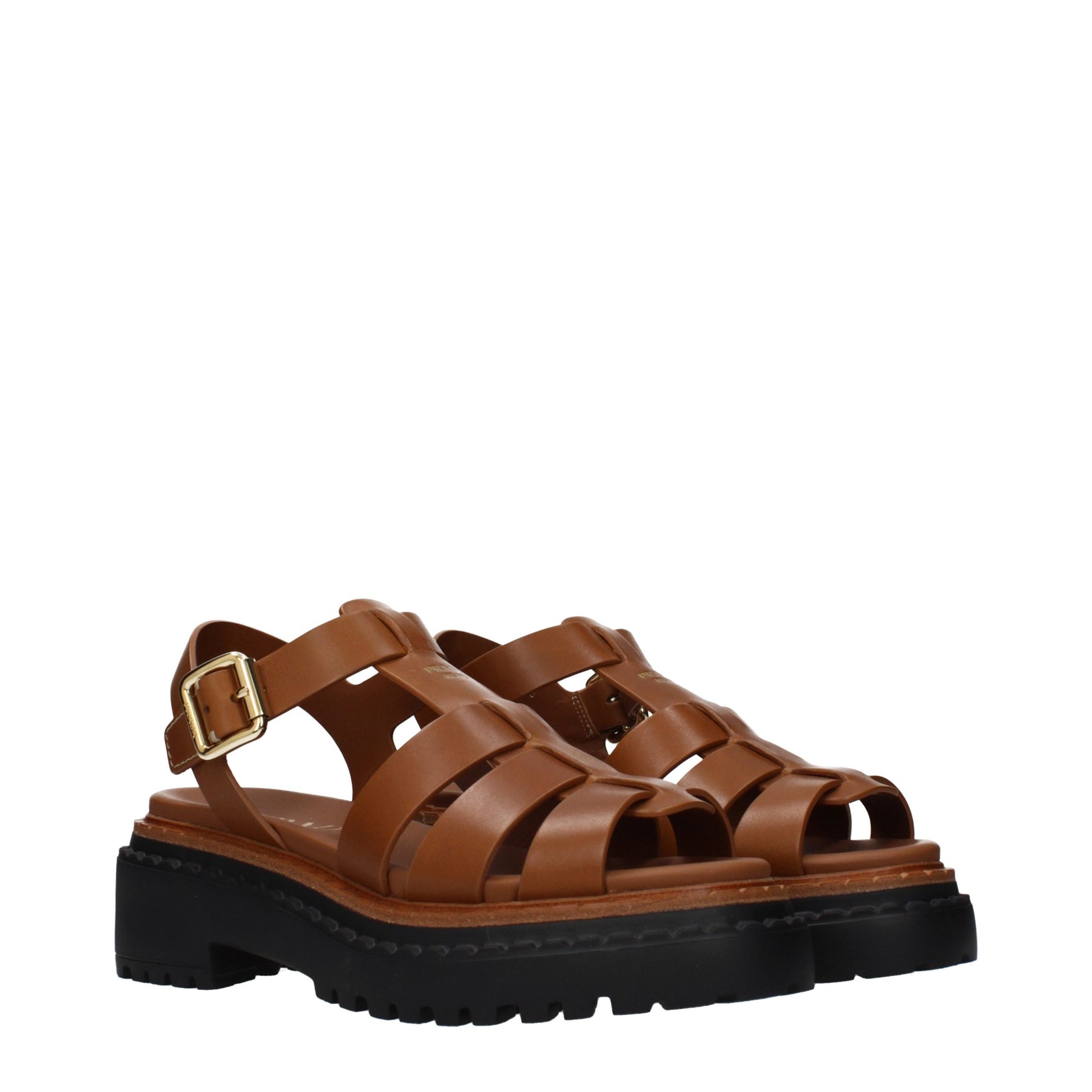 Prada Brown Leather Platform Sandals | Regal Royce