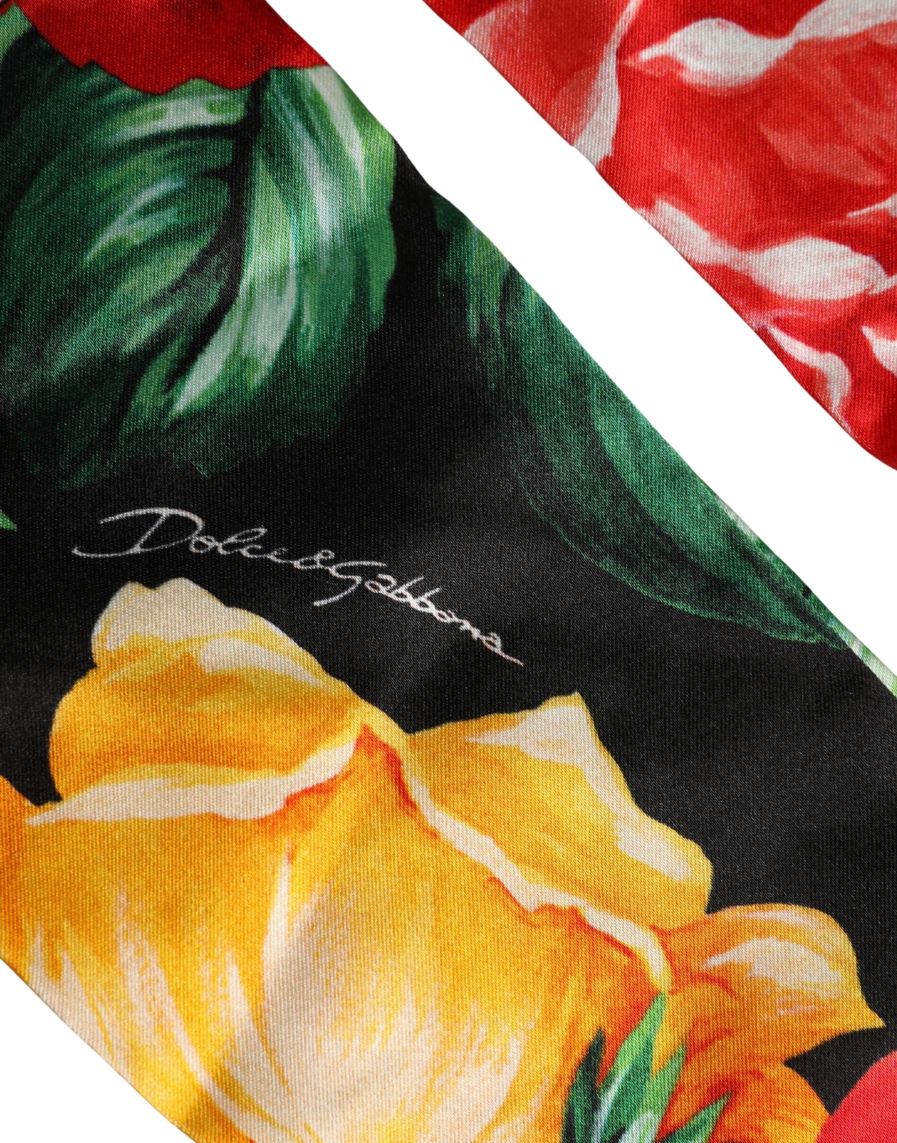 Dolce & Gabbana Multicolor Floral Print Elbow Length Women Gloves | Regal Royce