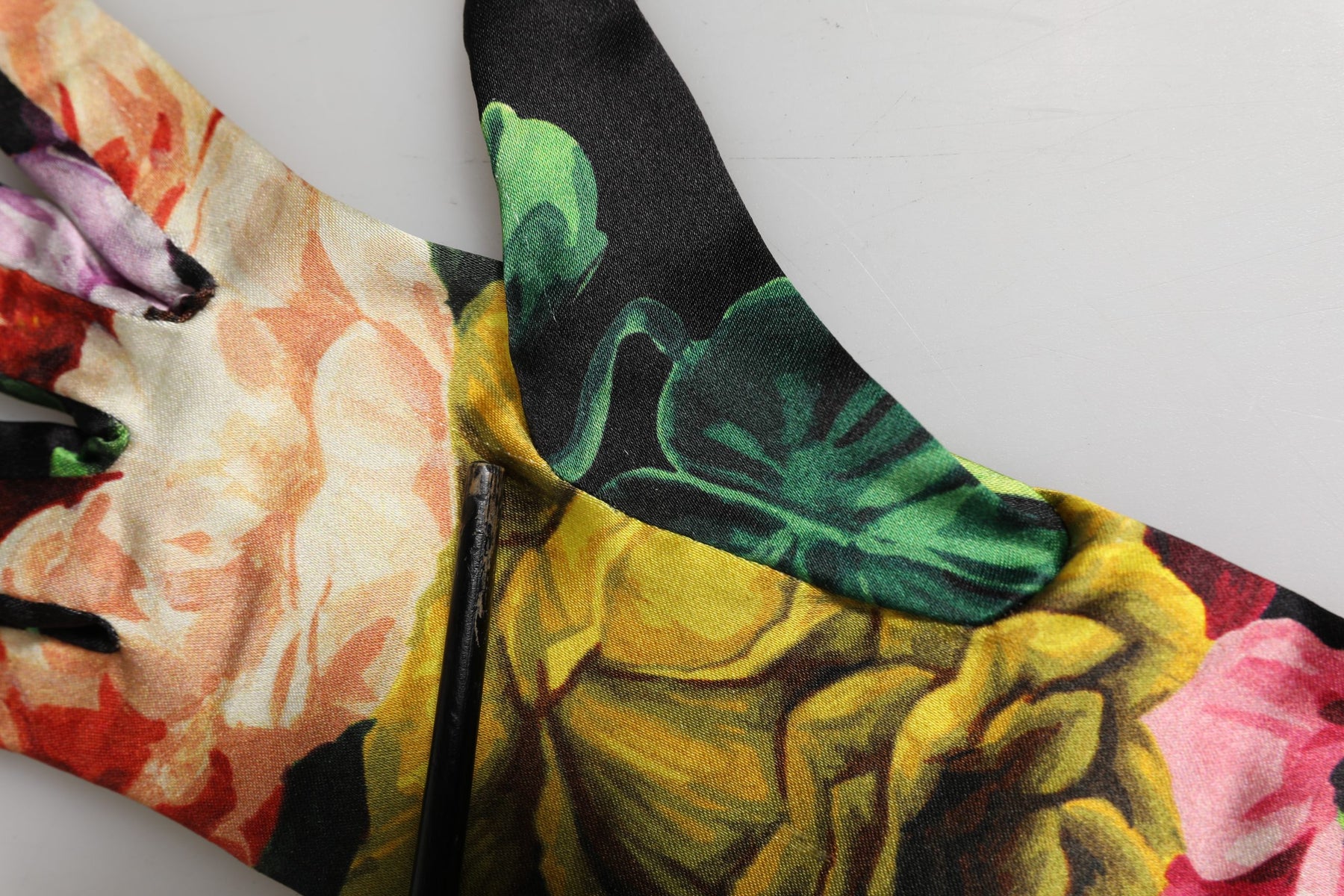 Dolce & Gabbana Multicolor Floral Print Elbow Length Women Gloves | Regal Royce
