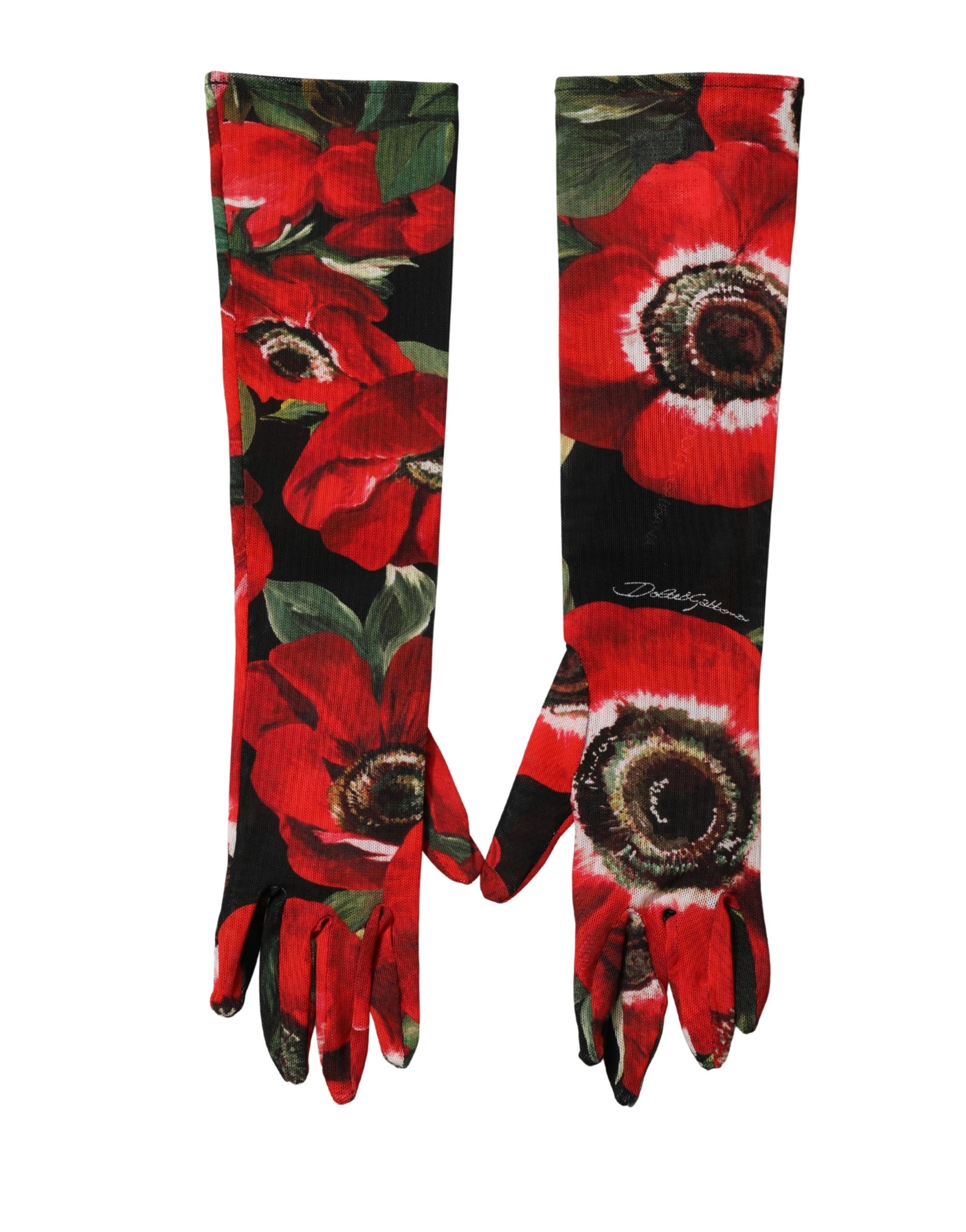 Dolce & Gabbana Multicolor Floral Print Elbow Length Women Gloves | Regal Royce