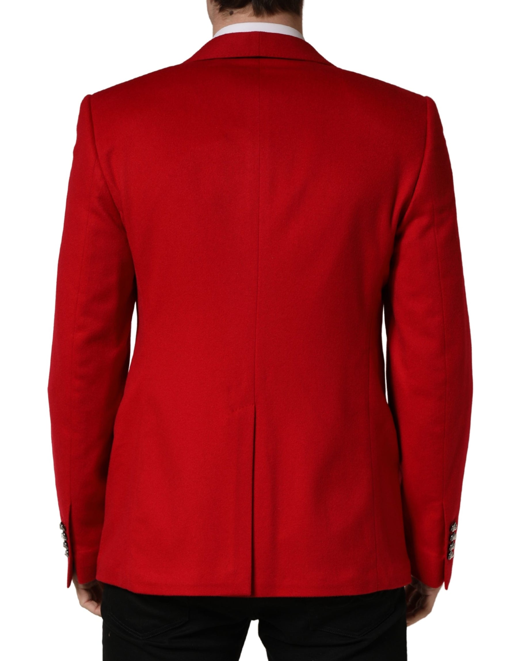 Dolce & Gabbana Red Cashmere Single Breasted Jacket Blazer | Regal Royce