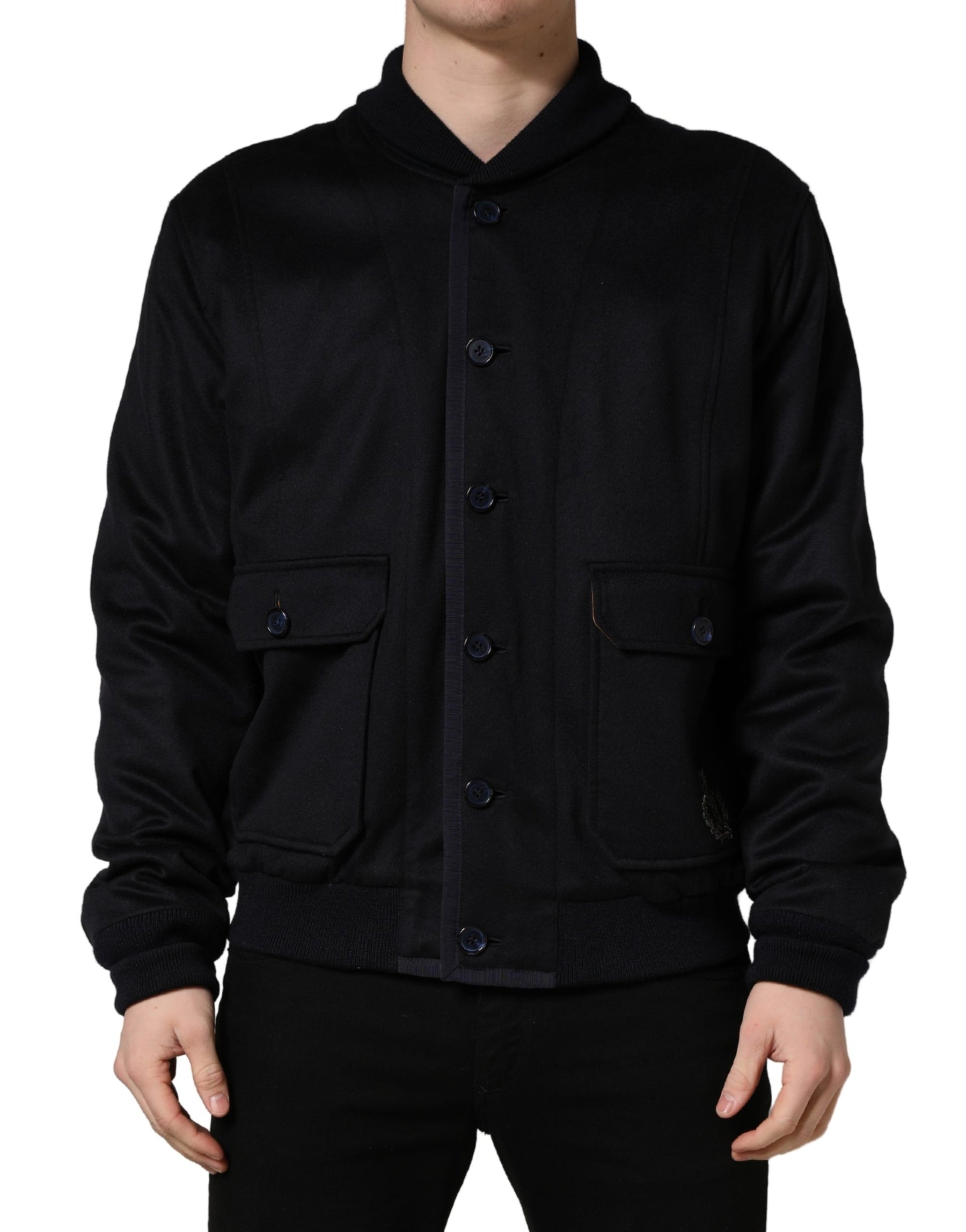 Dolce & Gabbana Black Cashmere Knitted Button Down Jacket | Regal Royce