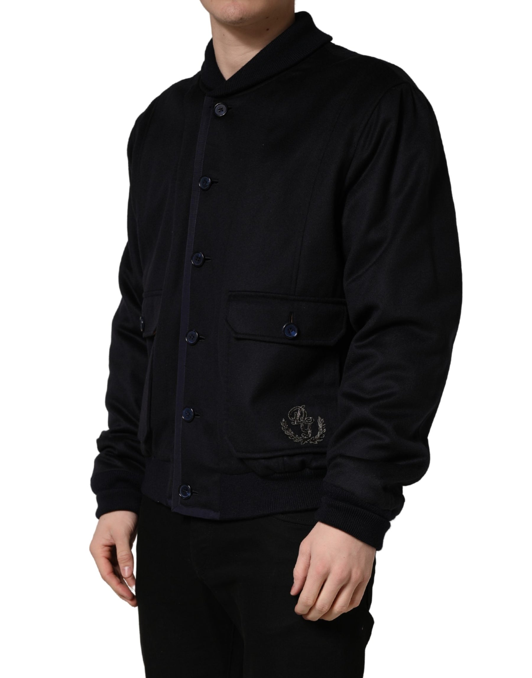 Dolce & Gabbana Black Cashmere Knitted Button Down Jacket | Regal Royce