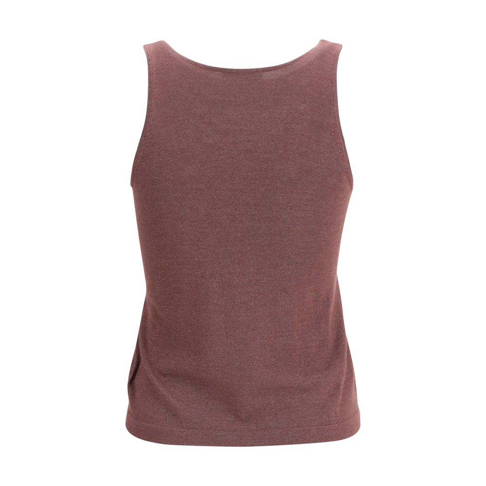 Brunello Cucinelli Bordeaux Cashmere Sleeveles T-Shirt | Regal Royce