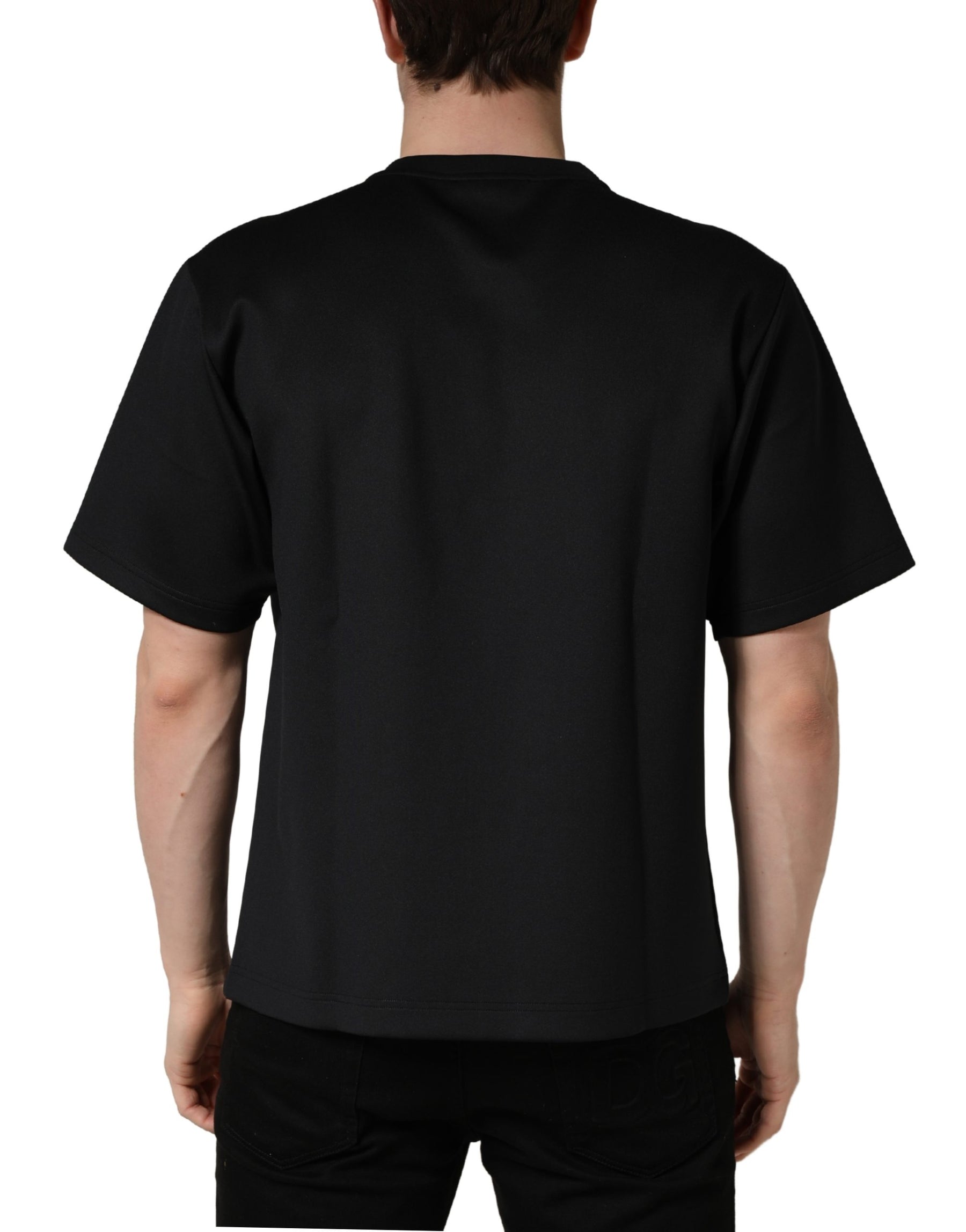 Dolce & Gabbana Black Have Fun Embellished Crew Neck T-shirt | Regal Royce