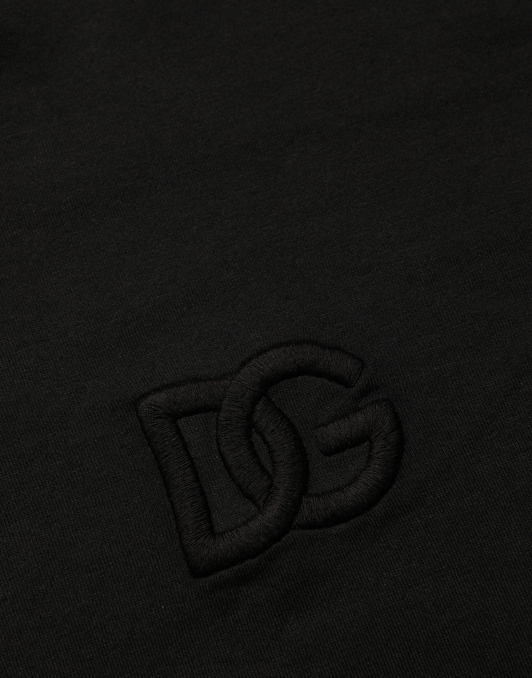 Dolce & Gabbana Black Cotton Short Sleeves Crew Neck  T-shirt | Regal Royce