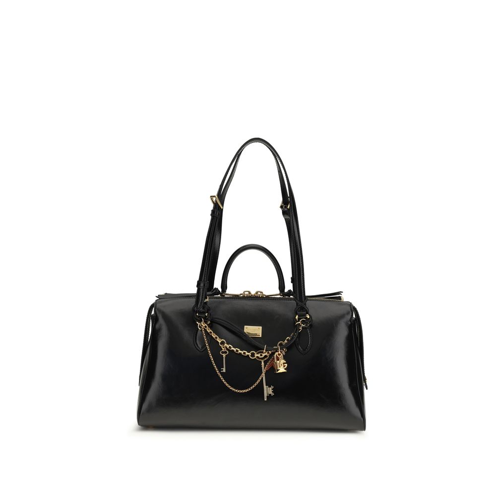 Dolce & Gabbana Black Calf Leather Bos Taurus Shoulder Bag | Regal Royce