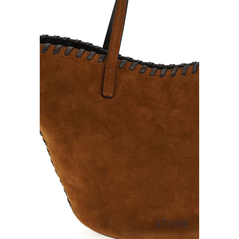 Staud Brown Calf Leather Bos Taurus Handbag | Regal Royce